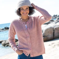Trui En Vest<Blancheporte Vest met knopen in patenttricot chiné rozenhout