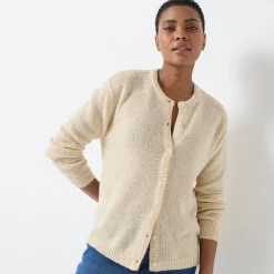 Trui En Vest<Blancheporte Vest met knopen, mix van wol en mohair beige
