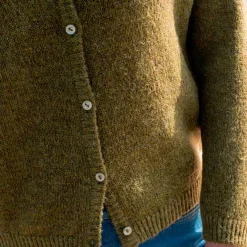 Trui En Vest<Blancheporte Vest met knopen, mix van wol en mohair mosgroen