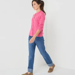 Trui En Vest<Blancheporte Vest met knopen, mix van wol en mohair roze