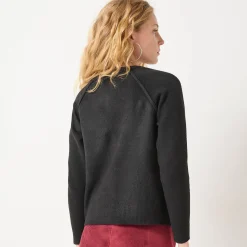 Trui En Vest<Blancheporte Vest met knopen, streelzacht tricot in wolmengelin zwart