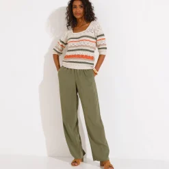 Trui En Vest<Blancheporte Vest met 3/4-mouwen ecru / kaki