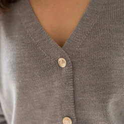 Trui En Vest<Blancheporte Vest met officiersknopen, loose volume chiné grijs