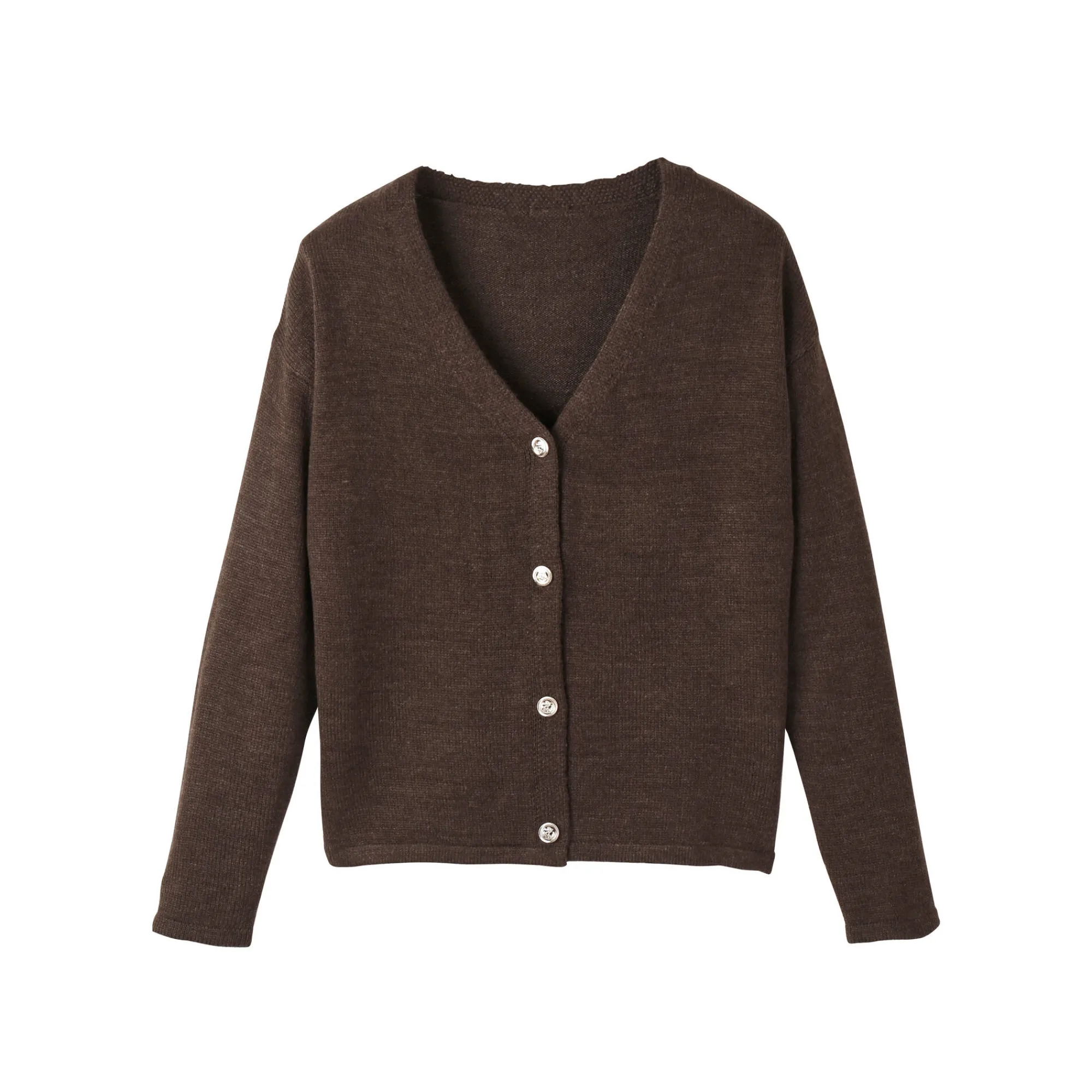 Trui En Vest<Blancheporte Vest met officiersknopen, loose volume chocolade