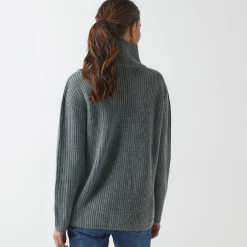 Trui En Vest<Blancheporte Vest met rits, in pareltricot chiné grijs