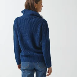 Trui En Vest<Blancheporte Vest met rits, in pareltricot inktblauw