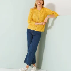 Trui En Vest<Blancheporte Vest met rits in patenttricot met mohairtouch CHINE CURRY