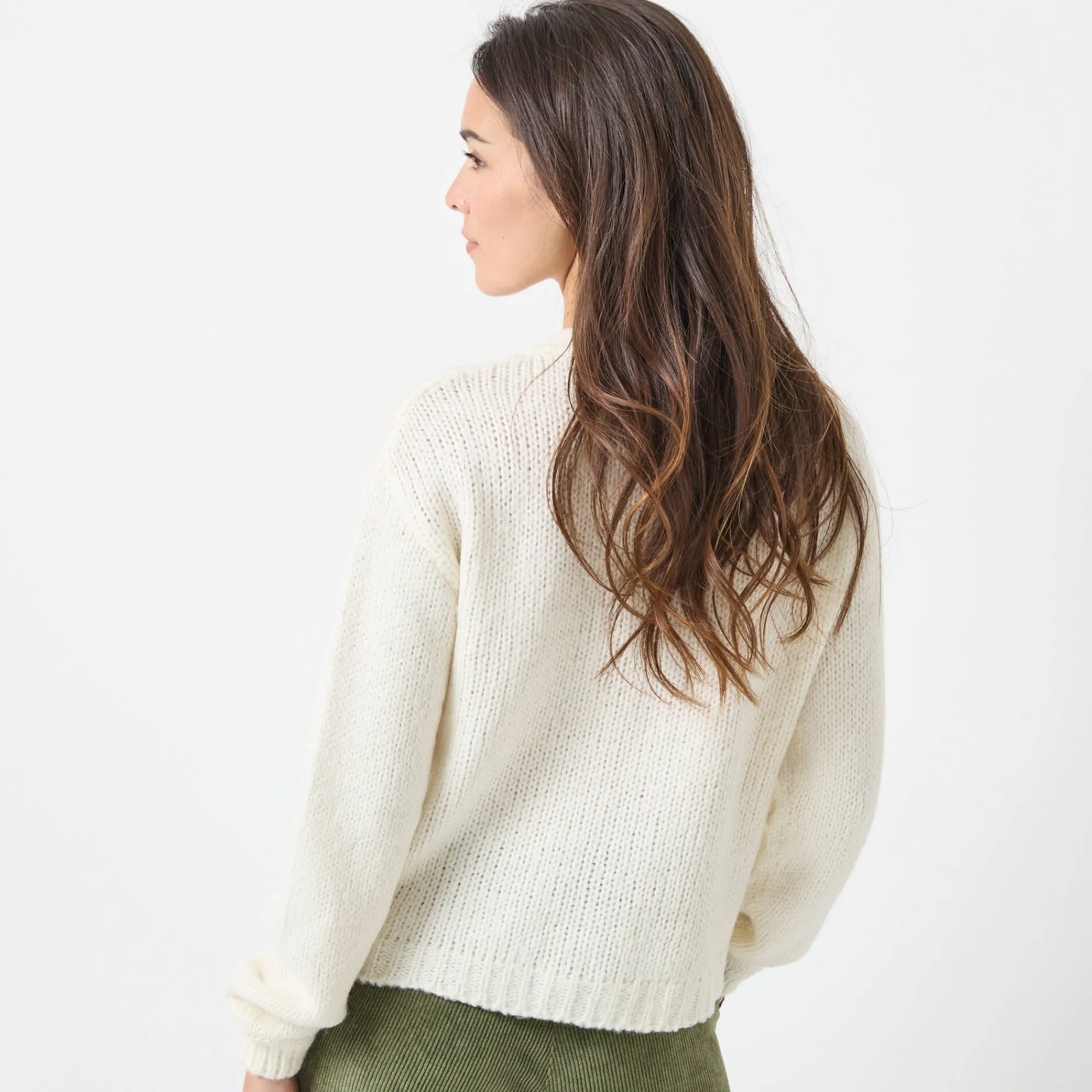 Trui En Vest<Blancheporte Vest met V-hals en knopen ecru