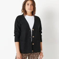 Trui En Vest<Blancheporte Vest met V-hals, ribtricot zwart