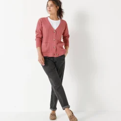 Trui En Vest<Blancheporte Vest met V-hals, ribtricot terracotta