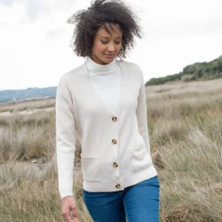 Trui En Vest<Blancheporte Vest met V-hals, ribtricot ecru