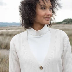 Trui En Vest<Blancheporte Vest met V-hals, ribtricot ecru
