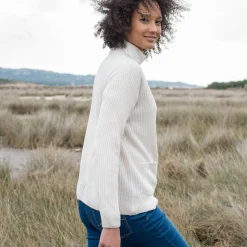 Trui En Vest<Blancheporte Vest met V-hals, ribtricot ecru