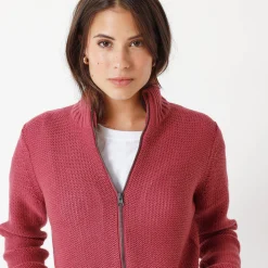 Trui En Vest<Outdoor Collection Vets met rits, 30% wol violine