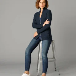 Trui En Vest<Outdoor Collection Vets met rits, 30% wol marine