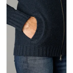 Trui En Vest<Outdoor Collection Vets met rits, 30% wol marine