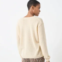 Trui En Vest<Blancheporte V-halstrui met lange mouwen, mix van wol en mohair beige