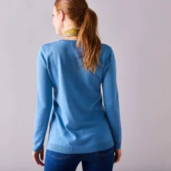Trui En Vest<Blancheporte V-halstrui met lange mouwen grijsblauw