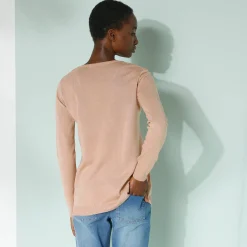 Trui En Vest<Blancheporte V-halstrui met lange mouwen beige