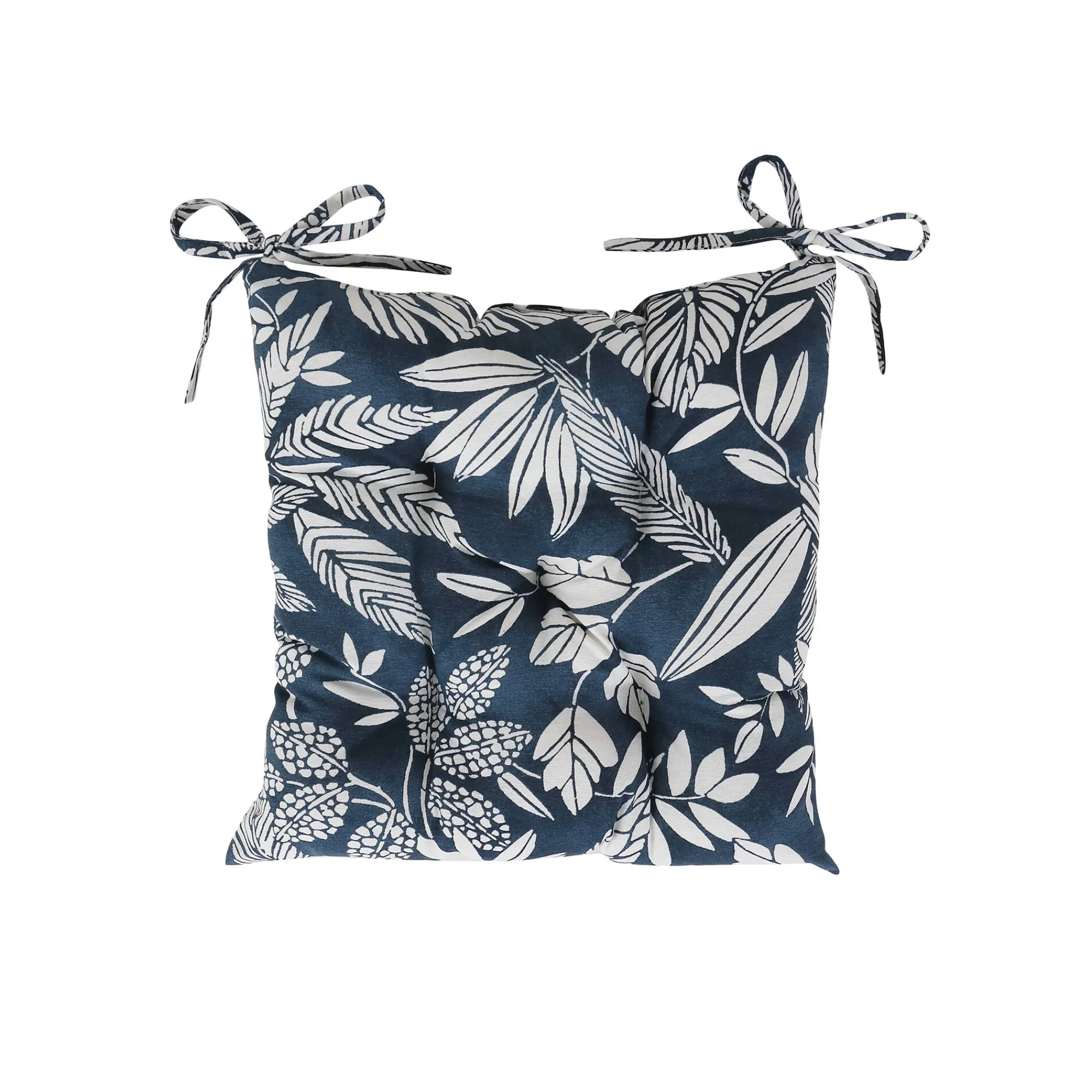Stoelkussentje<Blancheporte Vierkant, bedrukt stoelkussentje - set van 2 blauw
