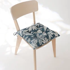 Stoelkussentje<Blancheporte Vierkant, bedrukt stoelkussentje - set van 2 blauw