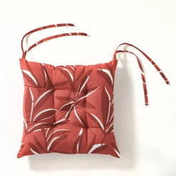 Stoelkussentje<Blancheporte Vierkant stoelkussentje met bladerenprint - set van 2 terracotta