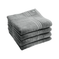 Droogdoek En Handdoek<Blancheporte Vierkante absorberende handdoek in badstof - set van 4 grijs