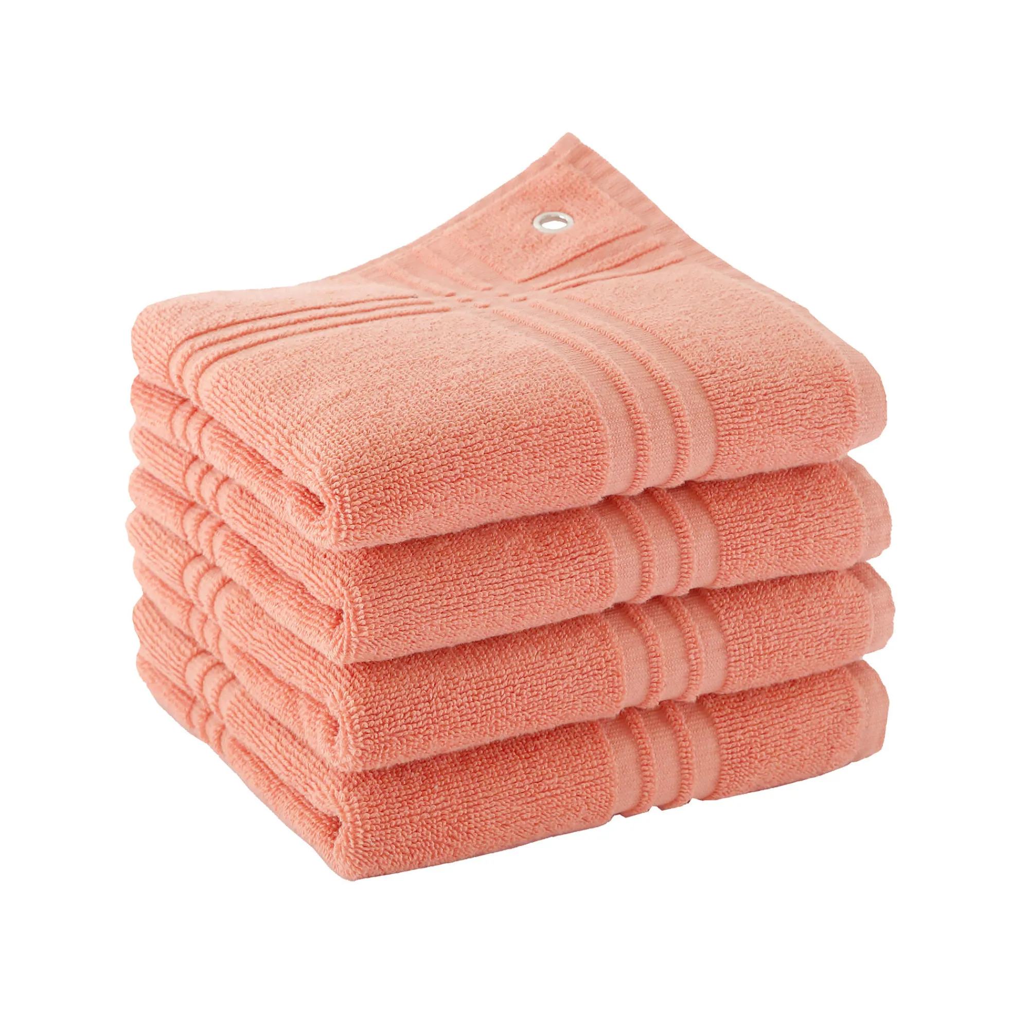 Droogdoek En Handdoek<Blancheporte Vierkante absorberende handdoek in badstof - set van 4 perzik