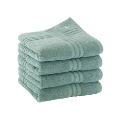 Droogdoek En Handdoek<Blancheporte Vierkante absorberende handdoek in badstof - set van 4 eucalyptus