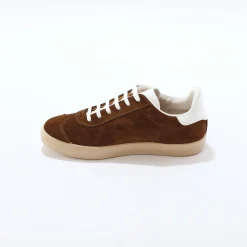 Baskets En Sneakers|Schoenen<Blancheporte Vintage sneakers in splitleer, gekleurd chocolade