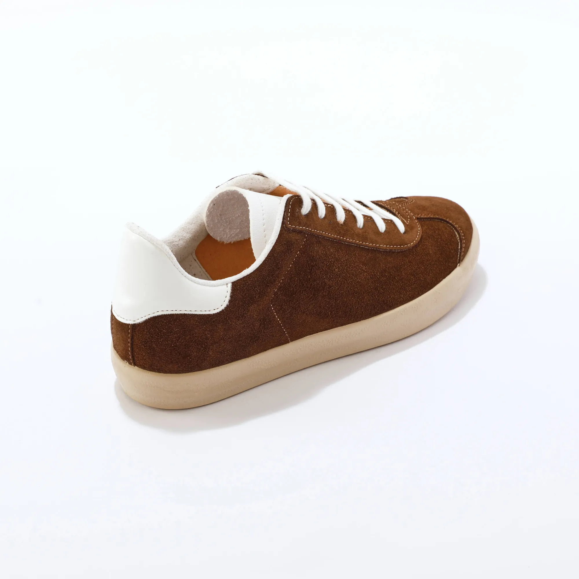 Baskets En Sneakers|Schoenen<Blancheporte Vintage sneakers in splitleer, gekleurd chocolade