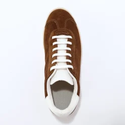 Baskets En Sneakers|Schoenen<Blancheporte Vintage sneakers in splitleer, gekleurd chocolade