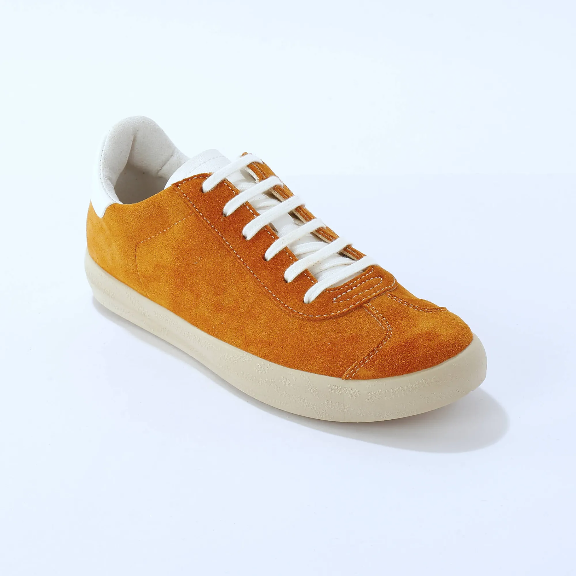 Baskets En Sneakers|Schoenen<Blancheporte Vintage sneakers in splitleer, gekleurd oranje
