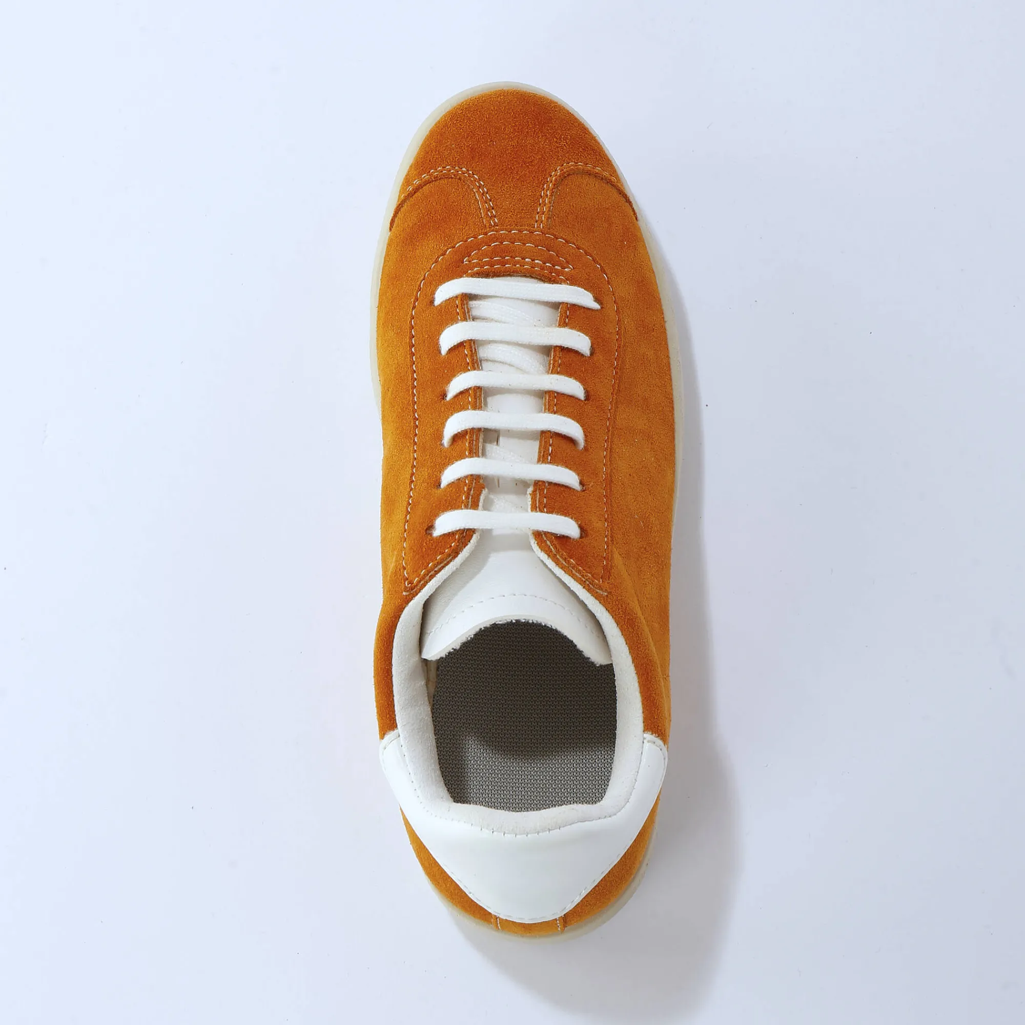 Baskets En Sneakers|Schoenen<Blancheporte Vintage sneakers in splitleer, gekleurd oranje