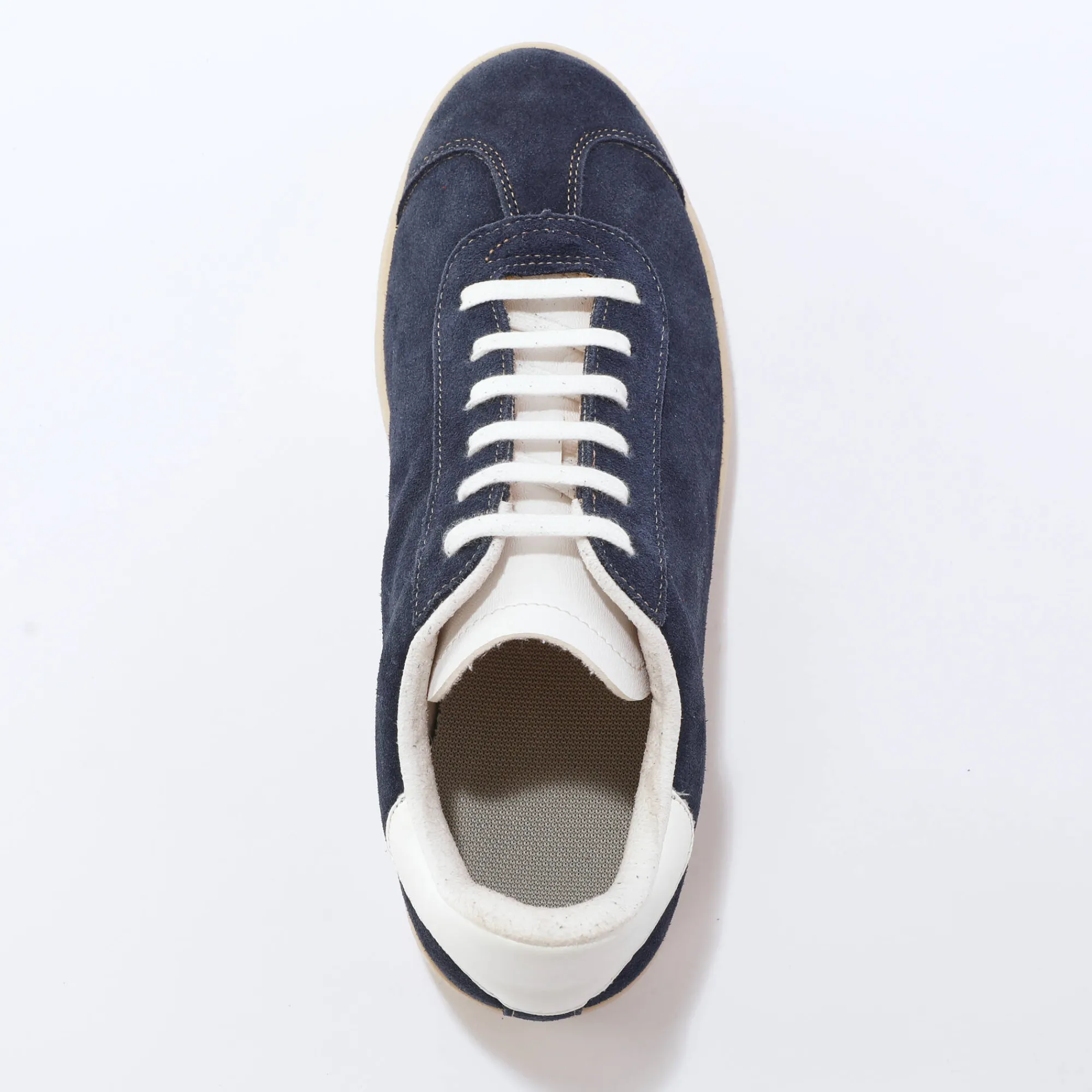 Baskets En Sneakers|Schoenen<Blancheporte Vintage sneakers in splitleer, gekleurd jeansblauw