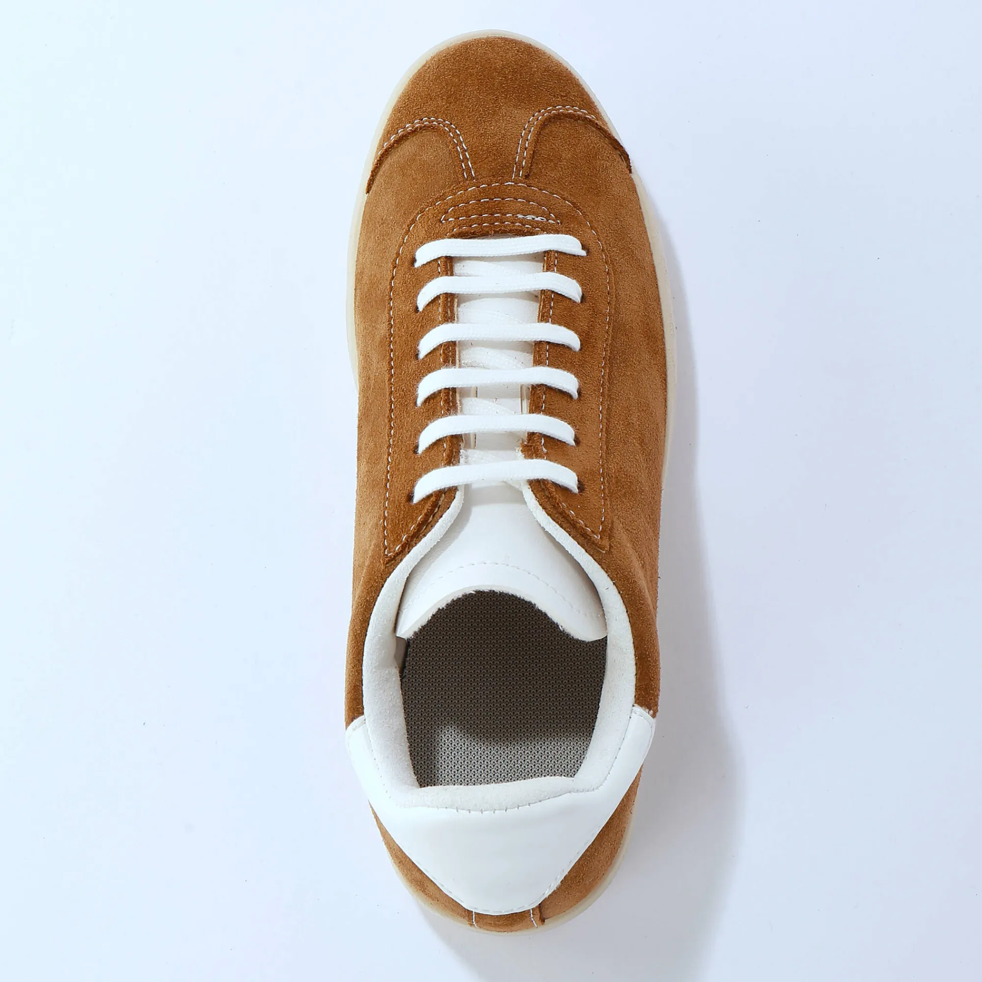 Baskets En Sneakers|Schoenen<Blancheporte Vintage sneakers in splitleer, gekleurd taupe