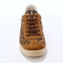 Baskets En Sneakers|Schoenen<Blancheporte Vintage sneakers in splitleer met luipaardprint bruin / zwart