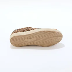 Baskets En Sneakers|Schoenen<Blancheporte Vintage sneakers in splitleer met luipaardprint bruin / zwart