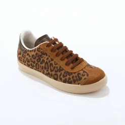 Baskets En Sneakers|Schoenen<Blancheporte Vintage sneakers in splitleer met luipaardprint bruin / zwart
