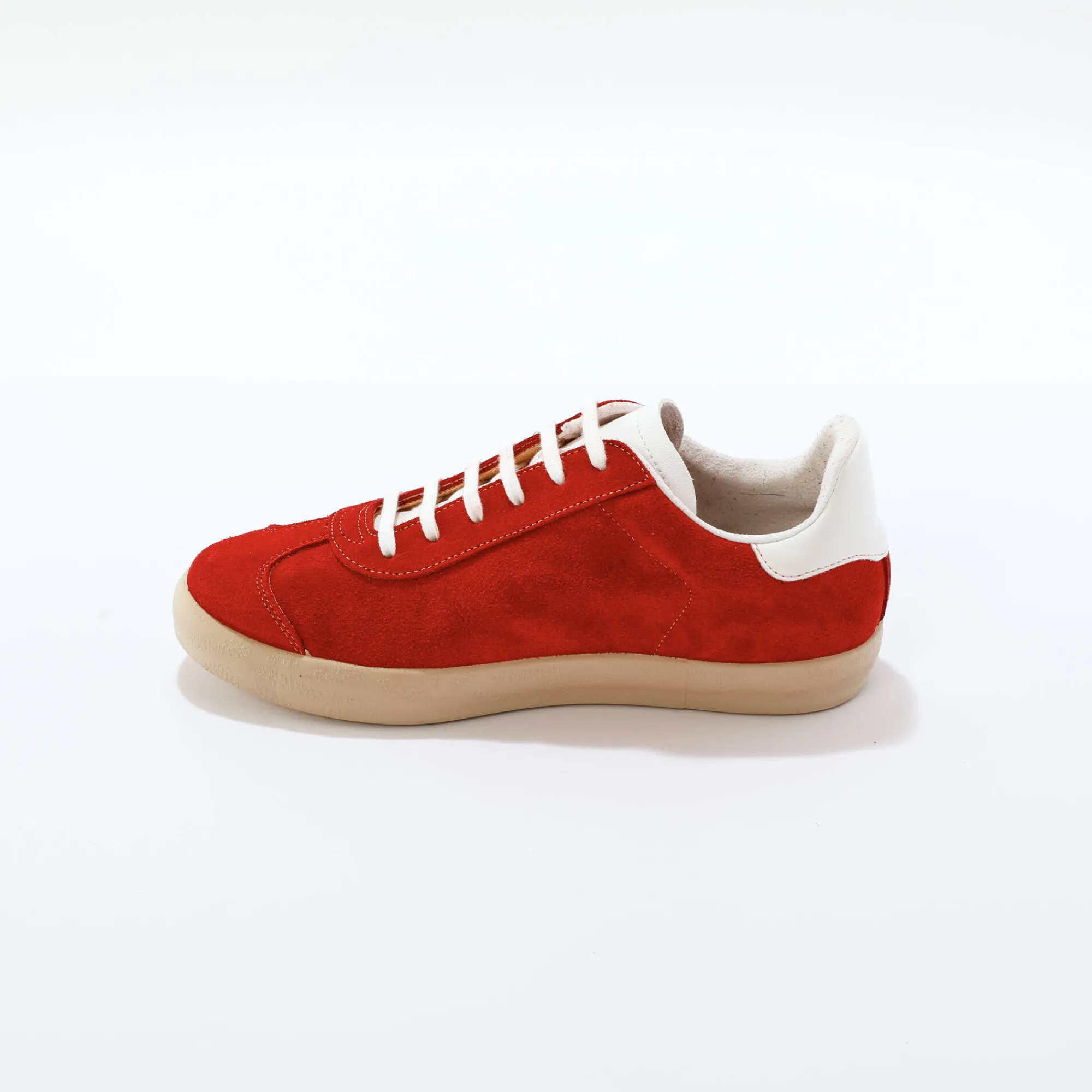 Baskets En Sneakers|Schoenen<Blancheporte Vintage sneakers in splitleer, gekleurd rood