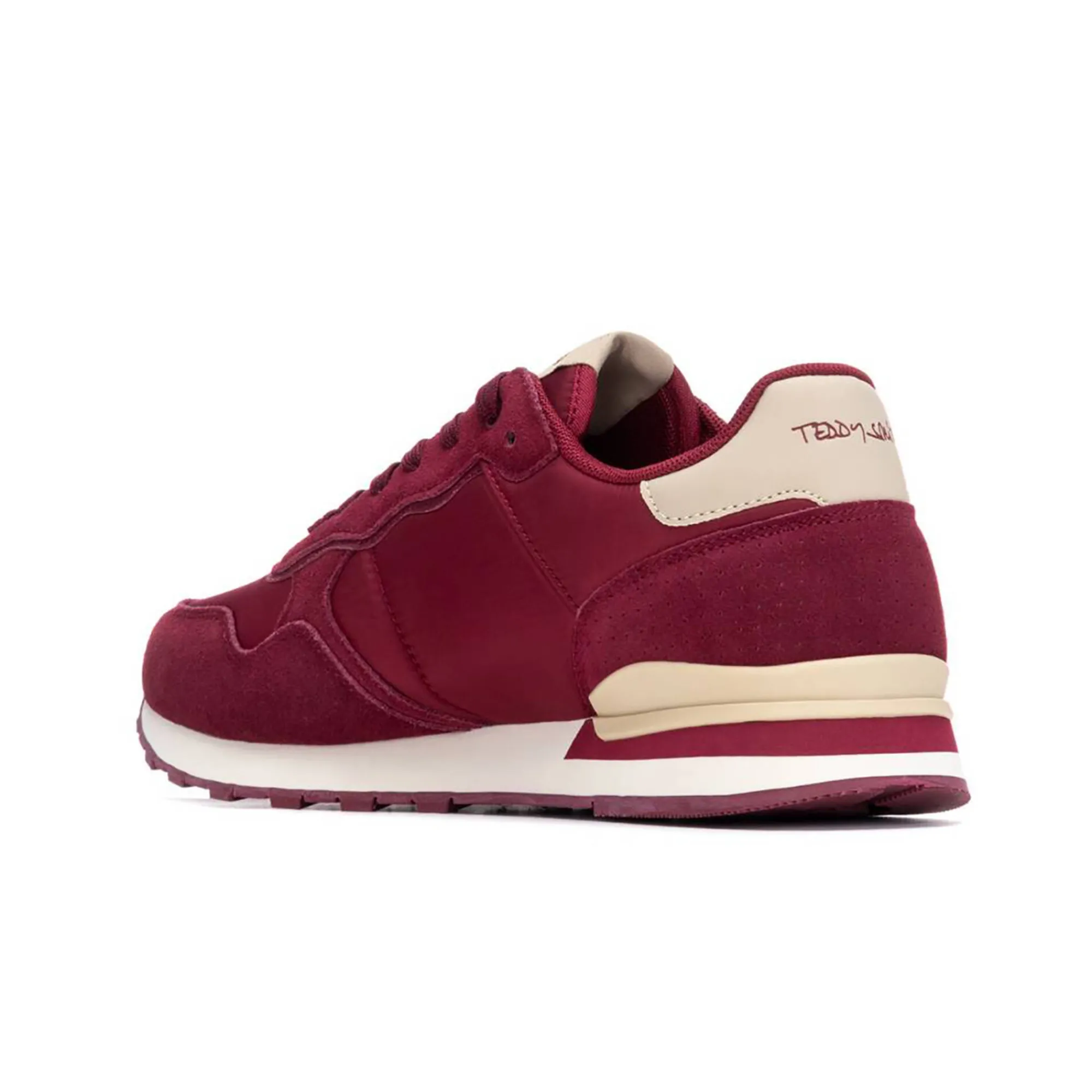 Schoenen|Schoenen Heren<Teddy Smith Vintage sneakers met kleurdetail bordeaux