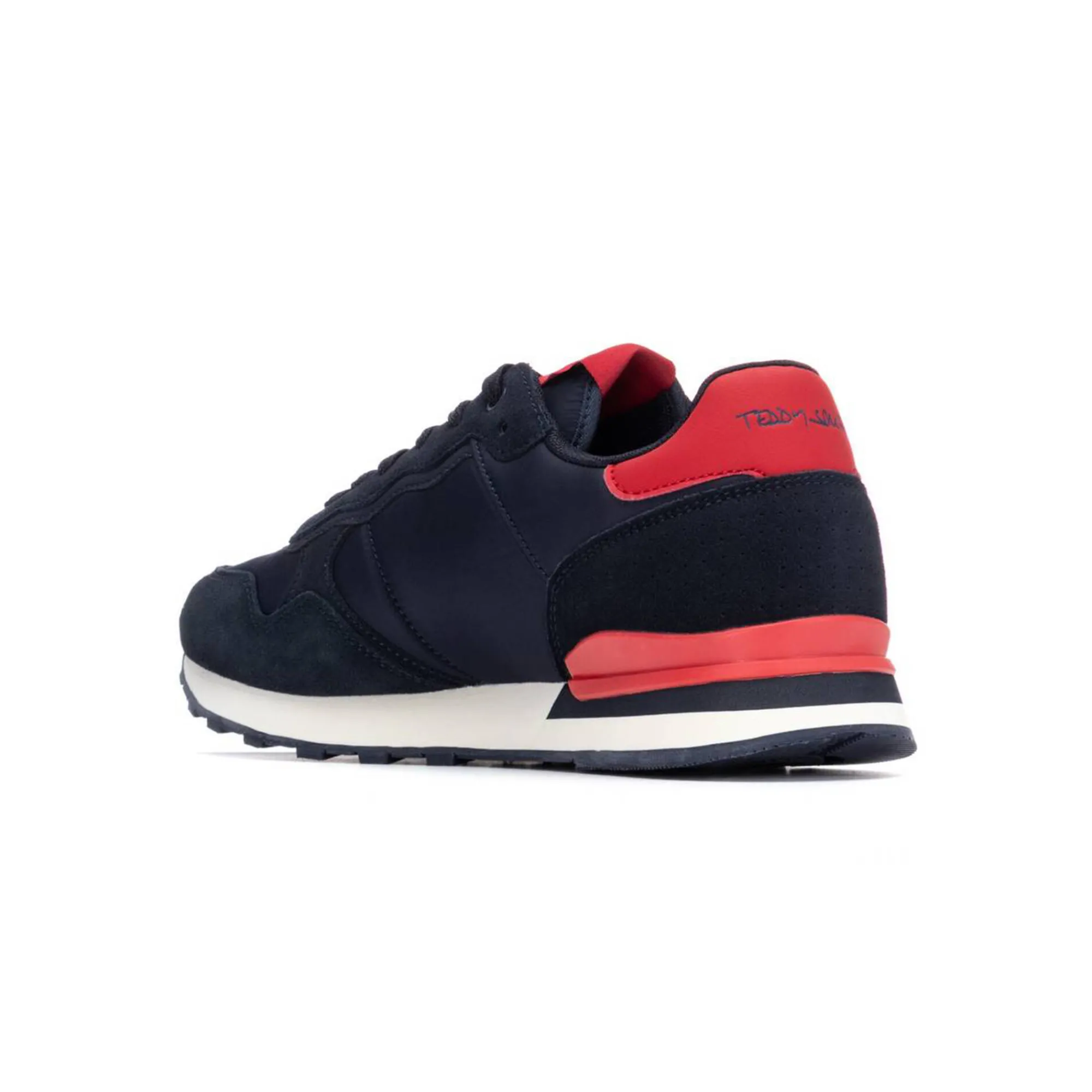 Schoenen|Schoenen Heren<Teddy Smith Vintage sneakers met kleurdetail marine / rood