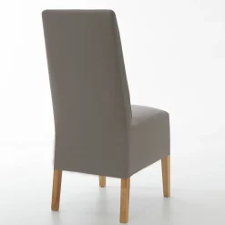 Stoelhoes<Blancheporte Vitrage met geborduurde pluimen taupe