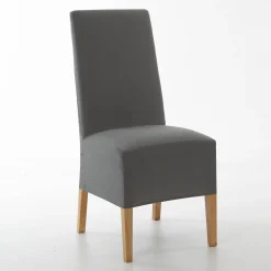 Stoelhoes<Blancheporte Vitrage met geborduurde pluimen antracietgrijs