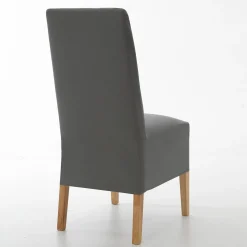 Stoelhoes<Blancheporte Vitrage met geborduurde pluimen antracietgrijs