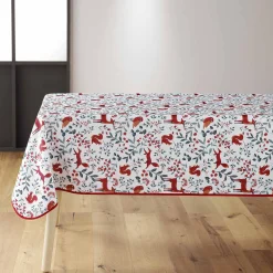 Feesttafel|Tafellaken En Tafelloper<Blancheporte Vlekwerend tafellaken, bos wit / rood