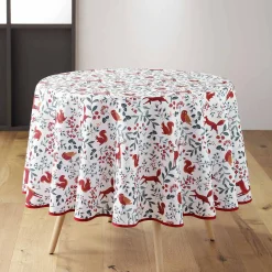 Feesttafel|Tafellaken En Tafelloper<Blancheporte Vlekwerend tafellaken, bos wit / rood