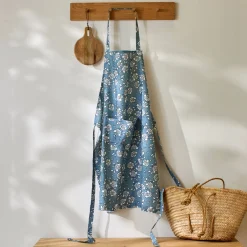 Schorten<Blancheporte Vlekwerende schort met Indiase bloemenprint jeansblauw / wit