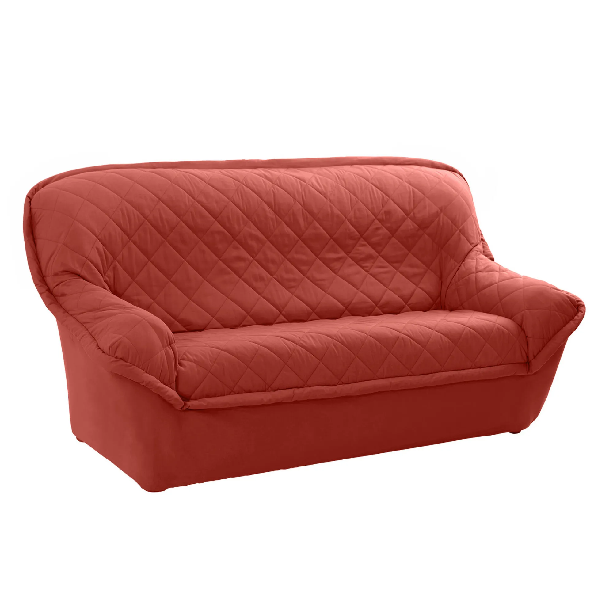 Zitbankhoes<Blancheporte Voorgevormde, gematelasseerde hoes - fauteuils en zitbanken terracotta