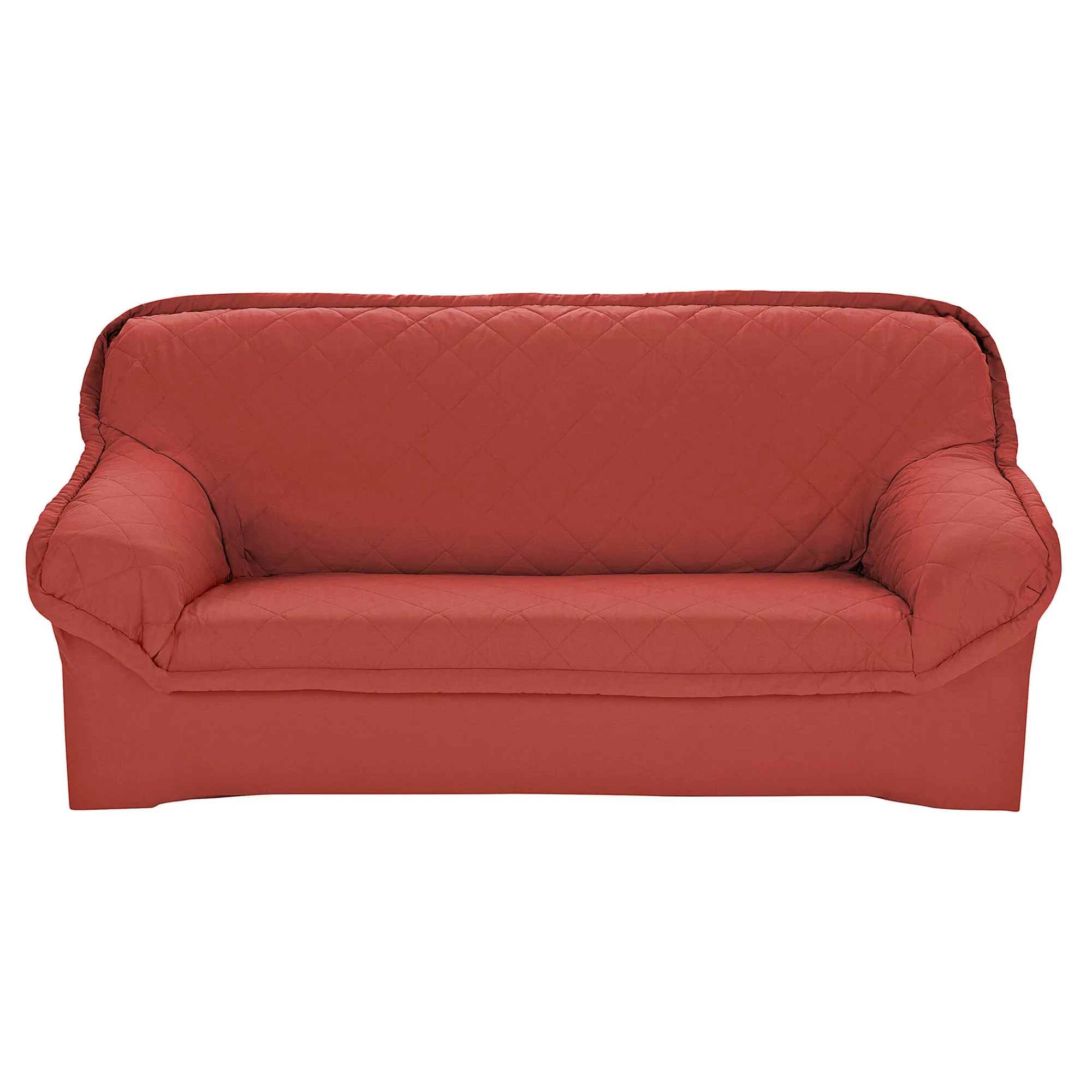 Zitbankhoes<Blancheporte Voorgevormde, gematelasseerde hoes - fauteuils en zitbanken terracotta